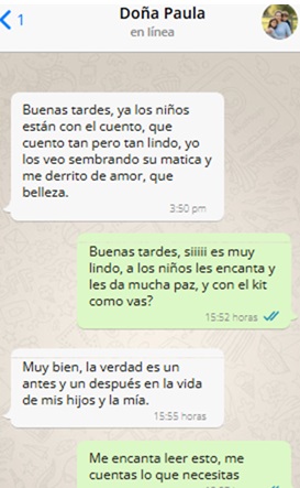 Testimonio de Paula - conversación WhatsApp